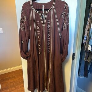 Uncle Frank Long Sleeve Dress with V-Neck